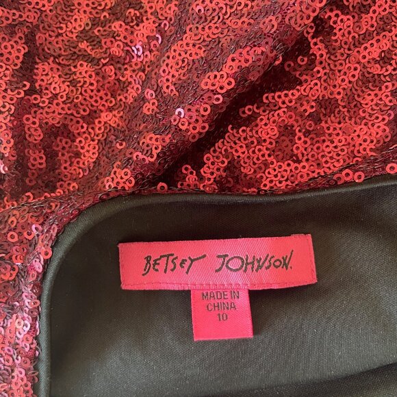 Betsey Johnson dress, ombré red sequins, size 10 - Picture 6 of 6